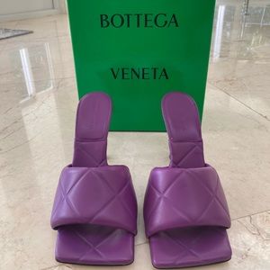 Bottega Veneta Rubber Lido Mules in Gumdrop